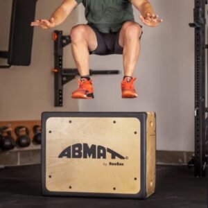 AbMat Roobox being used by a man to do a box jump.